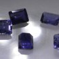 iolite loose Stone 1 Pieces 6 x 8 mm Emerald cut Blue faceted Gemstone