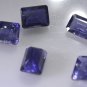 iolite loose Stone 1 Pieces 6 x 8 mm Emerald cut Blue faceted Gemstone