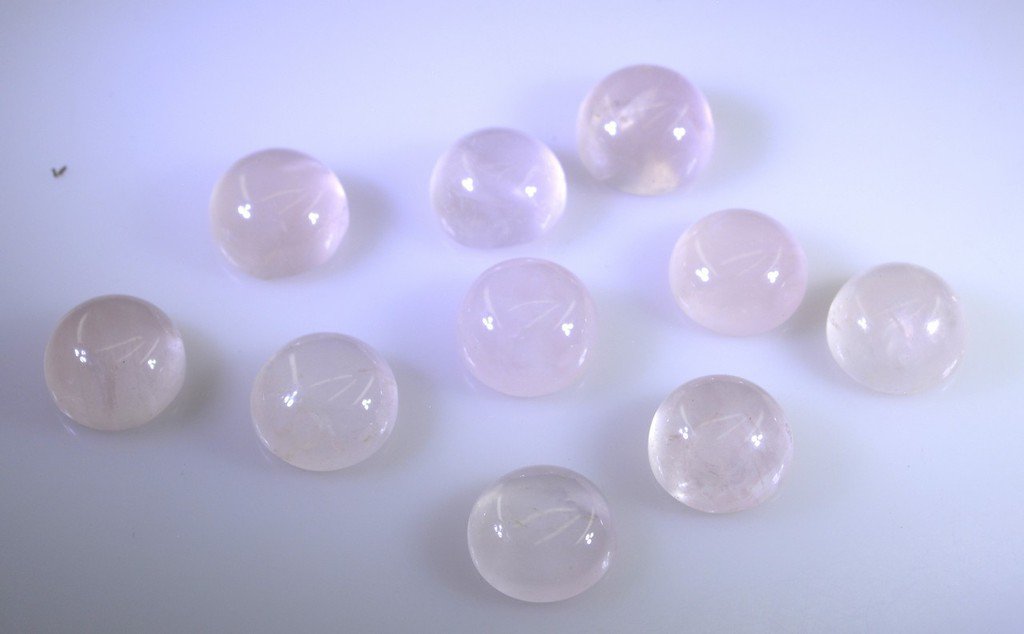 Rose Quartz loose Stone 1 Pieces 10 x 10 mm Round Pink cabochon Gemstone