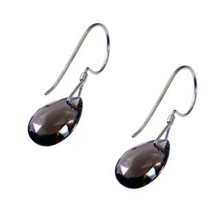 Riyo Smoky Quartz Silver Gemstone Jewelry Vintage Earring L 2in Sesqu-76022