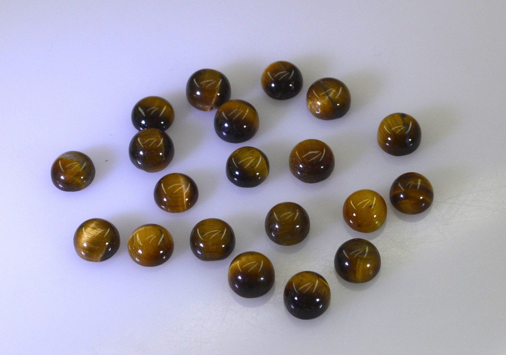 Tiger Eye loose Stone 1 Pieces 5 x 5 mm Round Brown cabochon Gemstone
