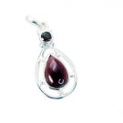 Riyo Garnet Expensive Silver Jewelry Row Pendants L 1in Spgar-26019