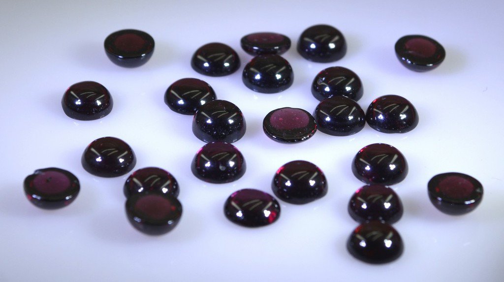 Garnet loose Stone 1 Pieces 7 x 7 mm Round Red cabochon Gemstone