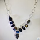 Riyo Labradorite Elegance Jewelry Silver Necklace For Girls L 16in Snlab-42001