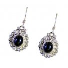 Riyo Black Onyx Semi Precious Silver Vintage Earring L 1in Sebon-6023