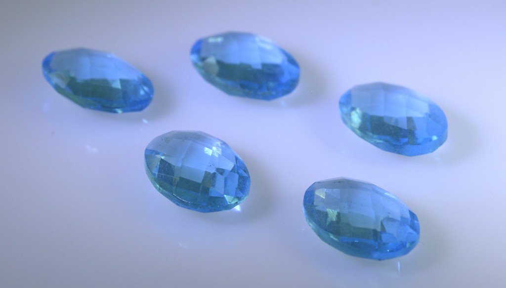 synthetic cubic zirconia Blue topaz cz loose Stone 1 Pieces 10 x 14 mm Oval Blue