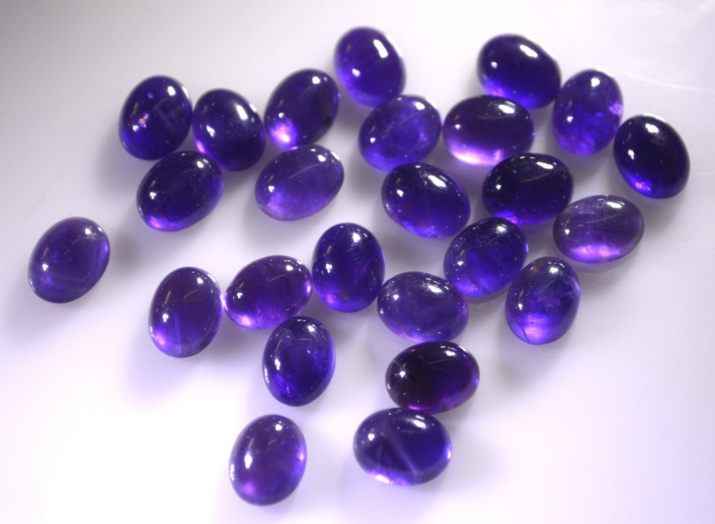 Amethyst loose Stone 1 Pieces 7 x 9 mm Oval Purple cabochon Gemstone