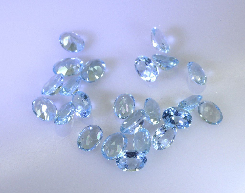 Blue topaz loose Stone 1 Pieces 5 x 7 mm Oval Blue faceted Gemstone