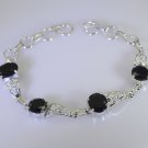 Riyo A Black Onyx 925 Solid Sterling Silver Detailed Bracelet Sbrabon-6027