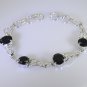 Riyo A Black Onyx 925 Solid Sterling Silver Detailed Bracelet Sbrabon-6027