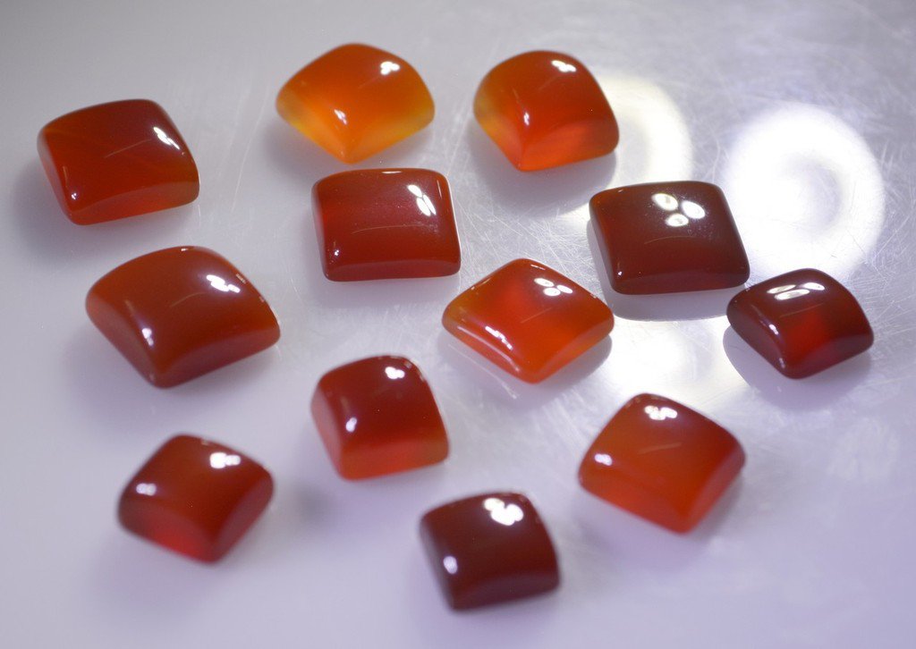 Red onyx loose Stone 1 Pieces 9 x 9 mm Princess Red cabochon Gemstone
