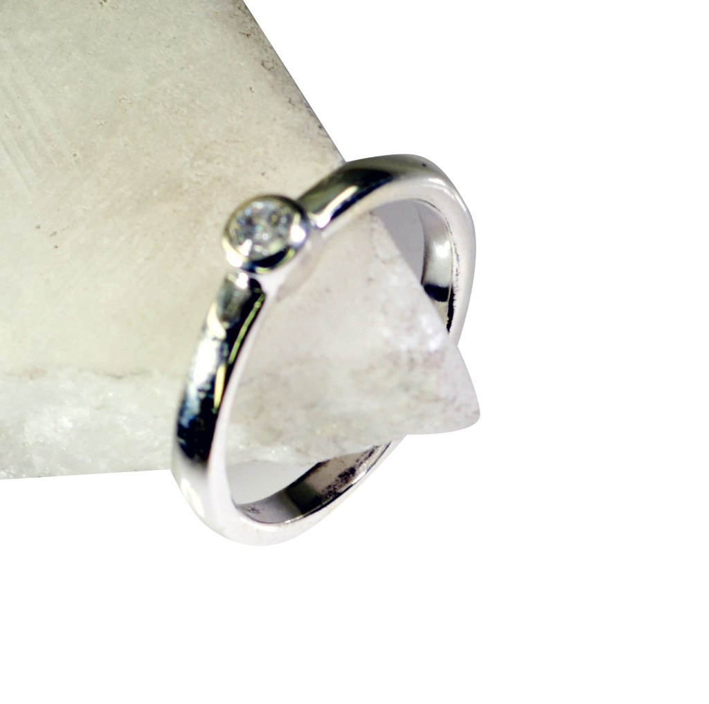 Riyo White Homemade Silver Jewelry Silver Ring Band Sz 6 Srwhcz6-