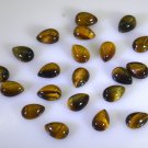 Tiger Eye loose Stone 1 Pieces 7 x 9 mm Pear Brown cabochon Gemstone
