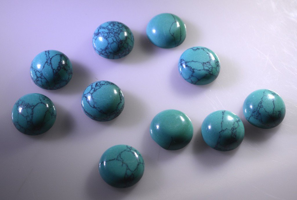 Turquoise  manmade loose Stone 1 Pieces 12 x 12 mm Round multi cabochon Gemston