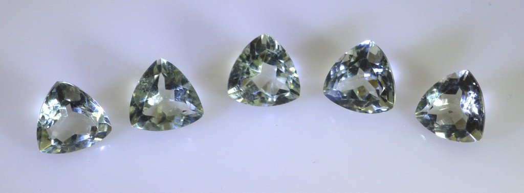 Green amethyst loose Stone 1 Pieces 9 x 9 mm Trillion Green faceted Gemstone