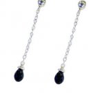 Riyo Black Onyx Recycled Silver Jewellery Love Earring L 2in Sebon-6020