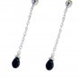 Riyo Black Onyx Recycled Silver Jewellery Love Earring L 2in Sebon-6020