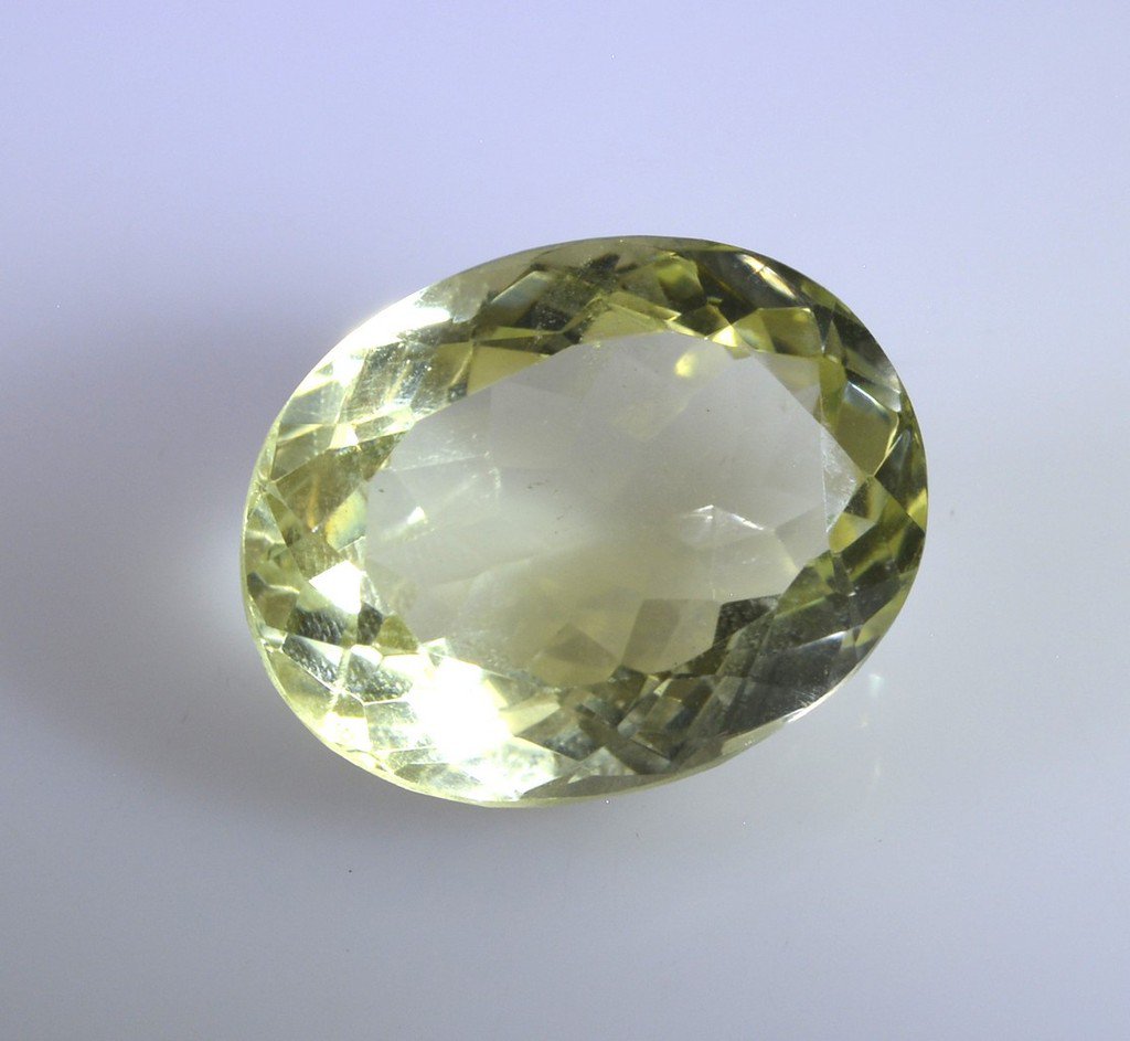 lemon Quartz loose Stone 1 Pieces 14 x 20 mm Oval Yellow faceted Gemstone