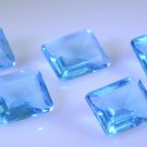 synthetic cubic zirconia Blue topaz cz loose Stone1 Pieces 7 x 9 mm Emerald cut