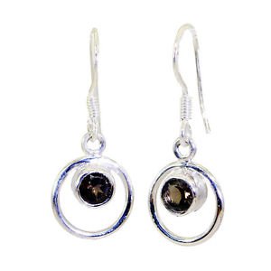 Riyo Smoky Quartz Oxidized Silver Jewelry Anniversery Earring L 1in Sesqu-76004