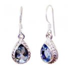 Riyo Blue Topaz Silver City Jewelry Huggy Earrings L 1in Sebto-10007