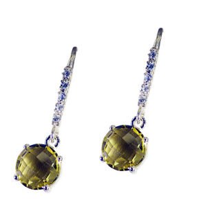 Riyo Lemon Quartz Wholesale Silver India Dangle Earring L 2in Selqu-46003