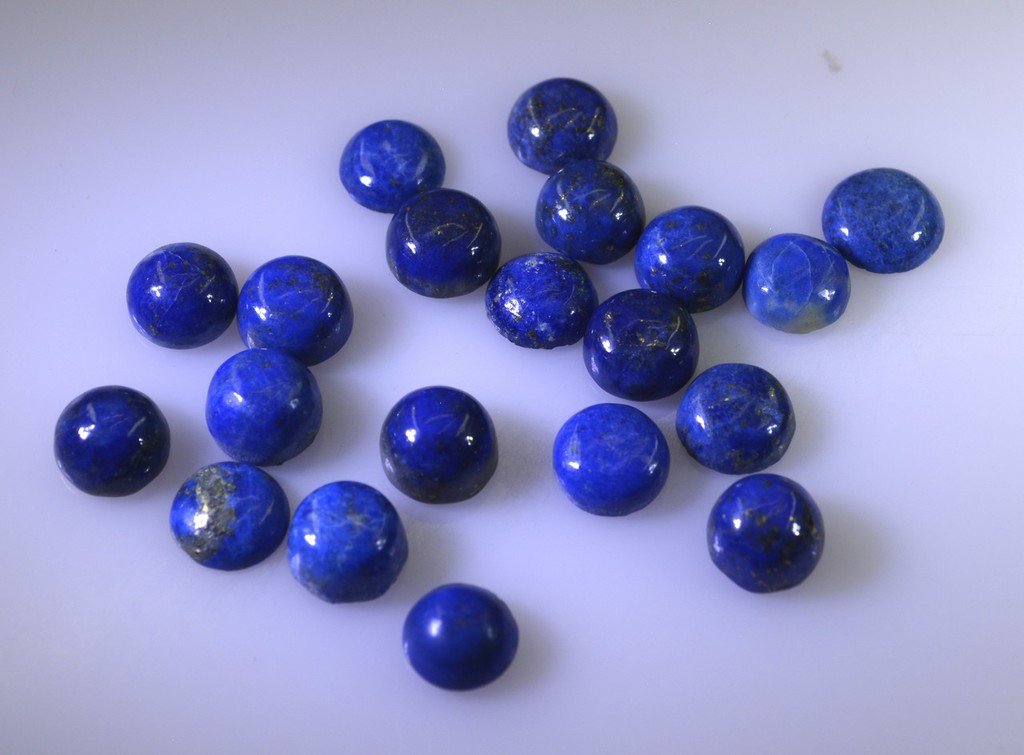 Lapis Lazuli loose Stone 1 Pieces 7 x 7 mm Round Blue cabochon Gemstone