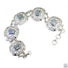 Riyo Blue Topaz Elegant Jewelry T Bar Bracelet Silver L 7.5in Sbrabtz-10014