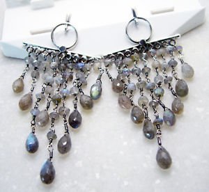 Riyo Labradorite Unique Handmade Silver Fashion Earrings L 3in Selab-42008
