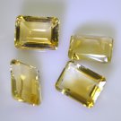 Citrine loose Stone 1 Pieces 15 x 20 mm Emerald cut Yellow faceted Gemstone
