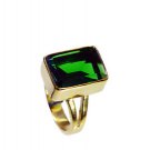 Emerald Cz 18 Kt Gold Fashion Beautiful Ring