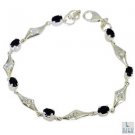 Riyo Black Onyx Custom Jewelry Silver Love Bracelet L 7.5in Sbrabon-6019