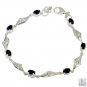 Riyo Black Onyx Custom Jewelry Silver Love Bracelet L 7.5in Sbrabon-6019