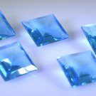 synthetic cubic zirconia Blue topaz cz loose Stone1 Pieces 13 x 13 mm Princess