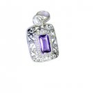 Riyo Amethyst Silver Jewelry Designs Leaf Pendants L 1in Spame-2086