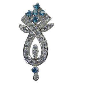 Riyo 925 Solid Sterling Silver Studded Pendant L 1in Spmucz-116002