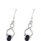 Riyo Black Onyx Quality Silver Jewelry Victorian Earrings L 1.2in Sebon-6016