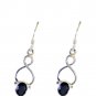 Riyo Black Onyx Quality Silver Jewelry Victorian Earrings L 1.2in Sebon-6016