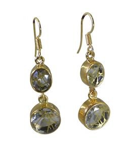 Riyo Multi Gold Plated Rutiile Quartz Earring picturesque handmade jewelry for s