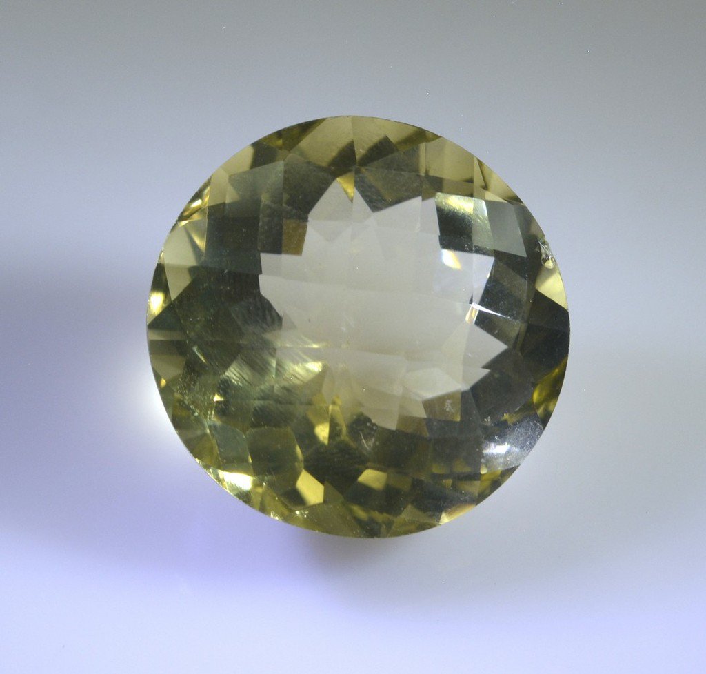 lemon Quartz loose Stone 1 Pieces 25 x 25 mm Round Yellow faceted Gemstone
