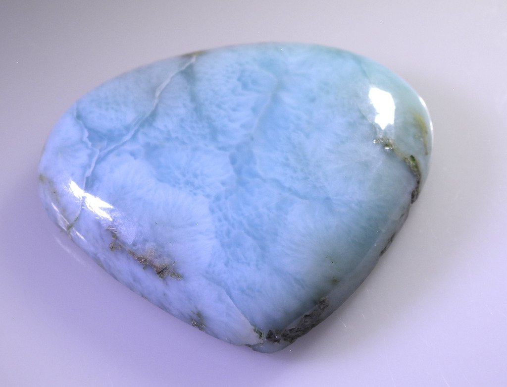 Larimar loose Stone 1 Pieces 28 x 31 mm Trillion Sky Blue cabochon Gemstone