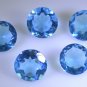 synthetic cubic zirconia Blue topaz cz loose Stone 1 Pieces 12 x 12 mm Round Blu