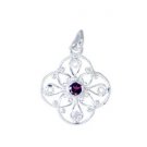 Riyo Garnet Heavy Silver Jewellery Birthstone Pendant L 1.2in Spgar-26063