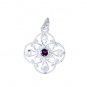 Riyo Garnet Heavy Silver Jewellery Birthstone Pendant L 1.2in Spgar-26063