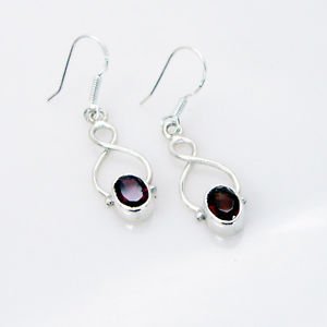 Riyo Garnet Silver Online Jewellery Party Wear Earring L 1in Segar-26061