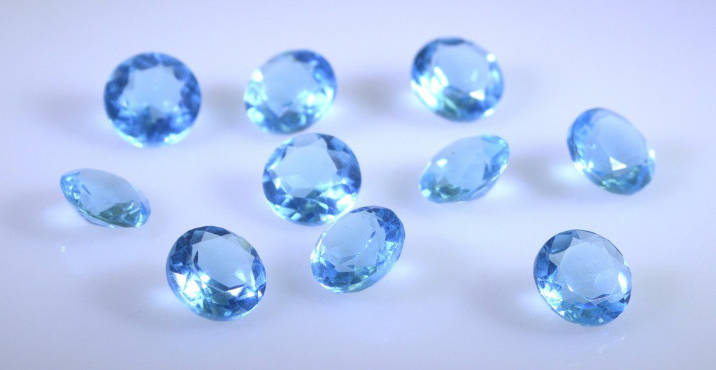 synthetic cubic zirconia Blue topaz cz loose Stone 1 Pieces 7 x 7 mm Round Blue