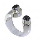 Riyo Black Onyx Funky Silver Jewellery Silver Ring For Women Sz 7.5 Srbon7.5-602