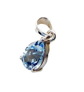 Riyo Blue Topaz Silver Vintage Jewelry Fashion Pendants L 0.7in Spbto-10010