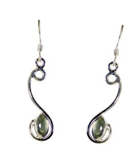 Riyo Prehnite Silver Body Jewellery Bridal Earrings L 2in Sepre-60008