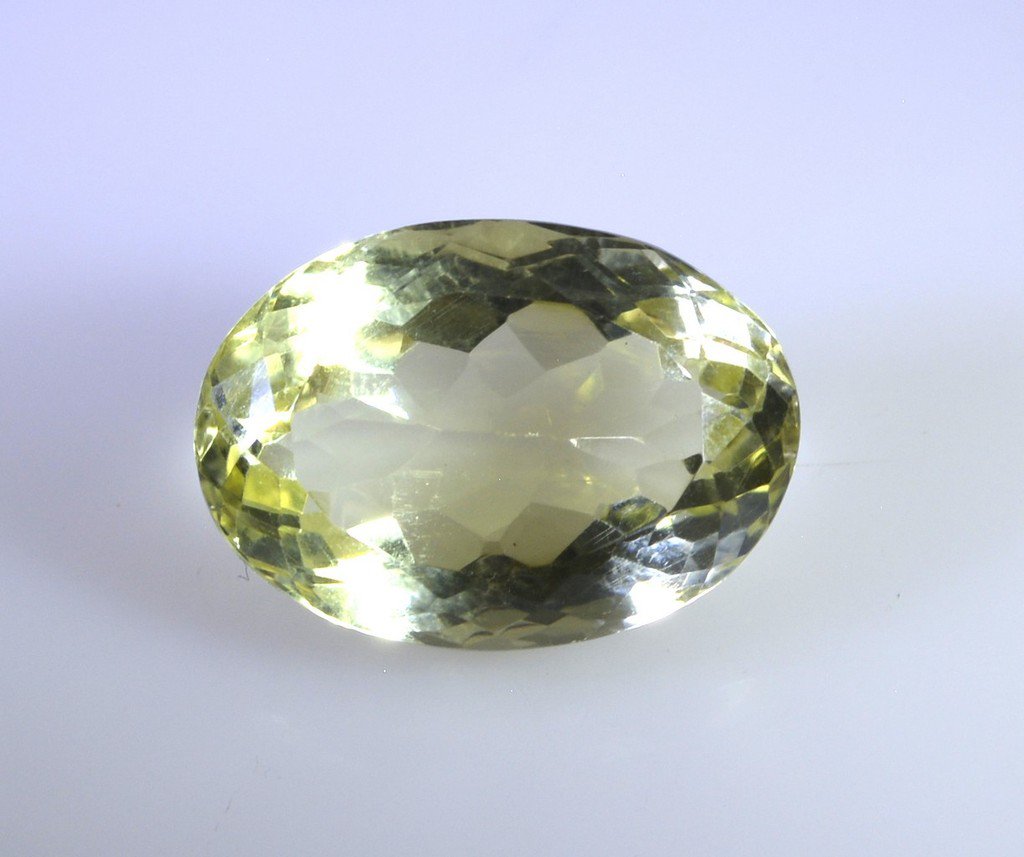 lemon Quartz loose Stone 1 Pieces 16 x 20 mm Oval Yellow faceted Gemstone